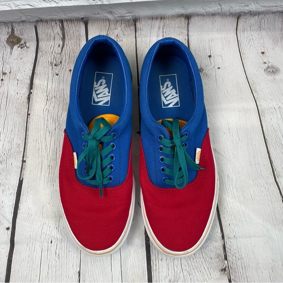 Vans Era Color block Red Green Blue Skater Shoe Size 9 Men’s /10.5 Womens - Picture 2 of 11